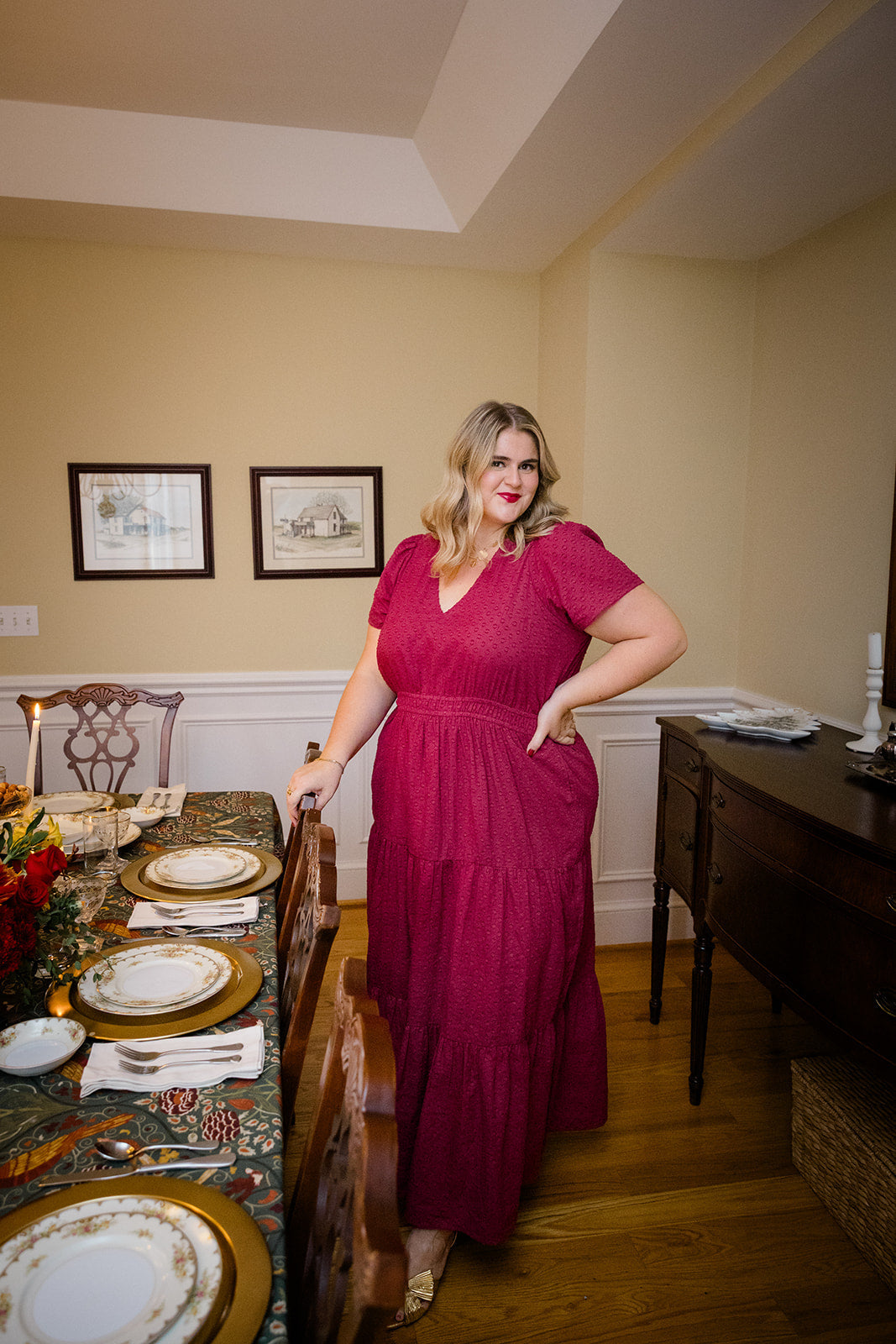 The Sarah Maxi Dress In Sugar Plum Dobby | Includes Plus Size