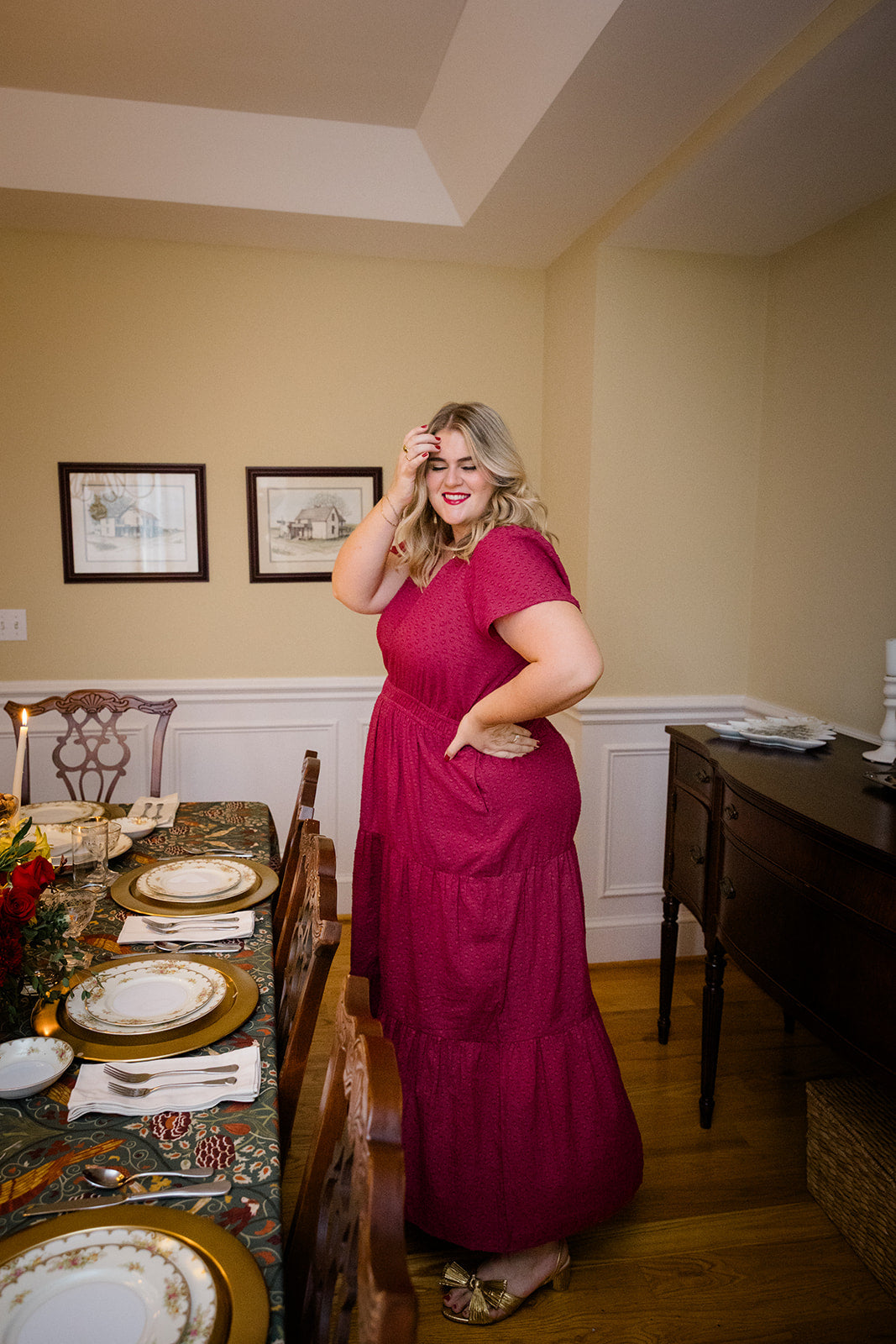 The Sarah Maxi Dress In Sugar Plum Dobby | Includes Plus Size