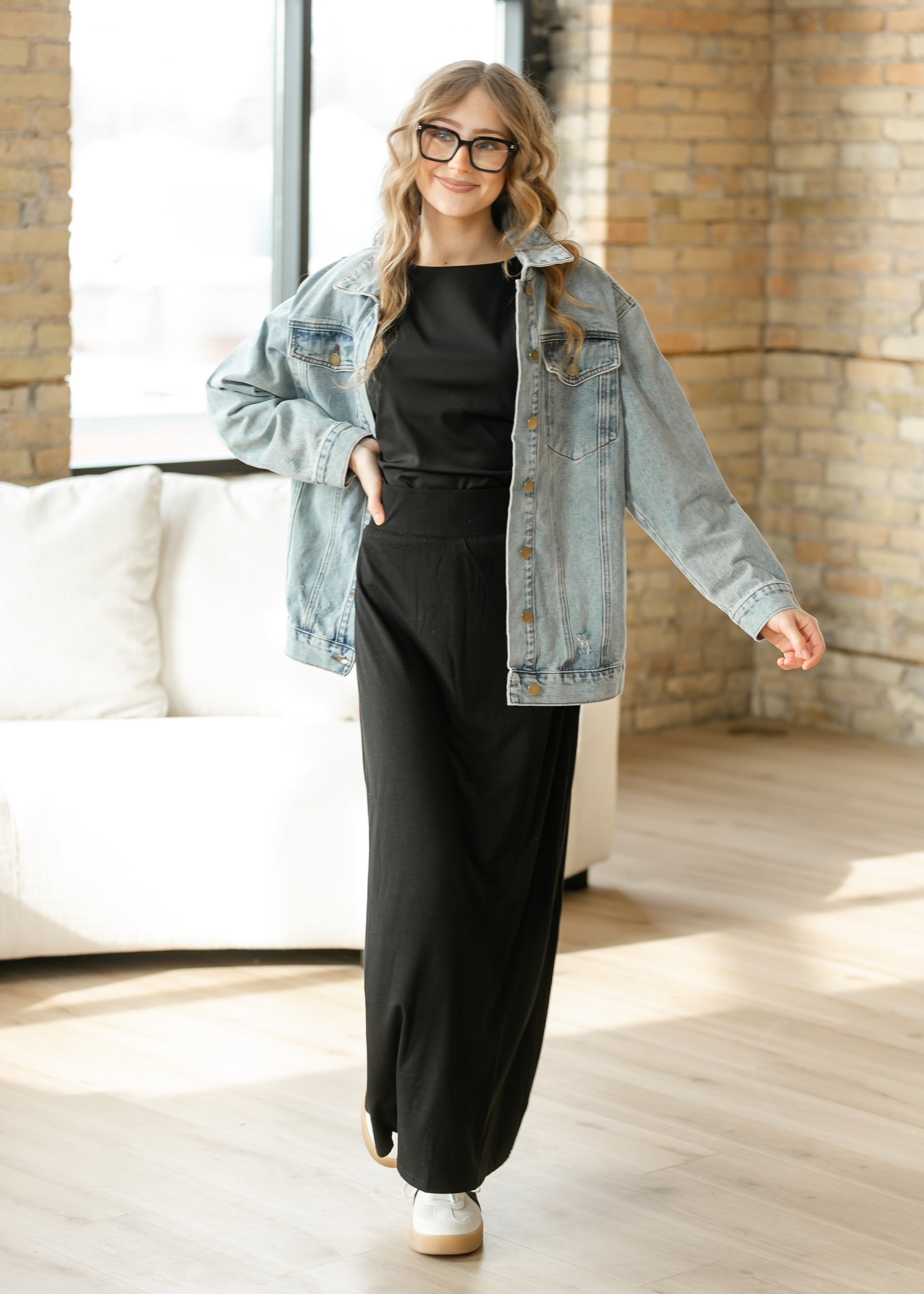 Clarise Black Premium Knit Maxi Skirt