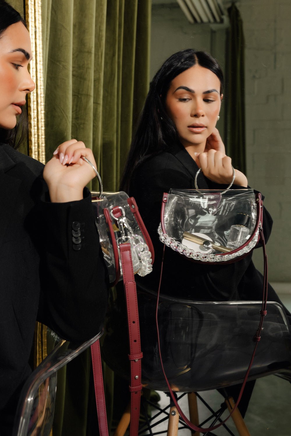 Clear Semi-circle Crossbody