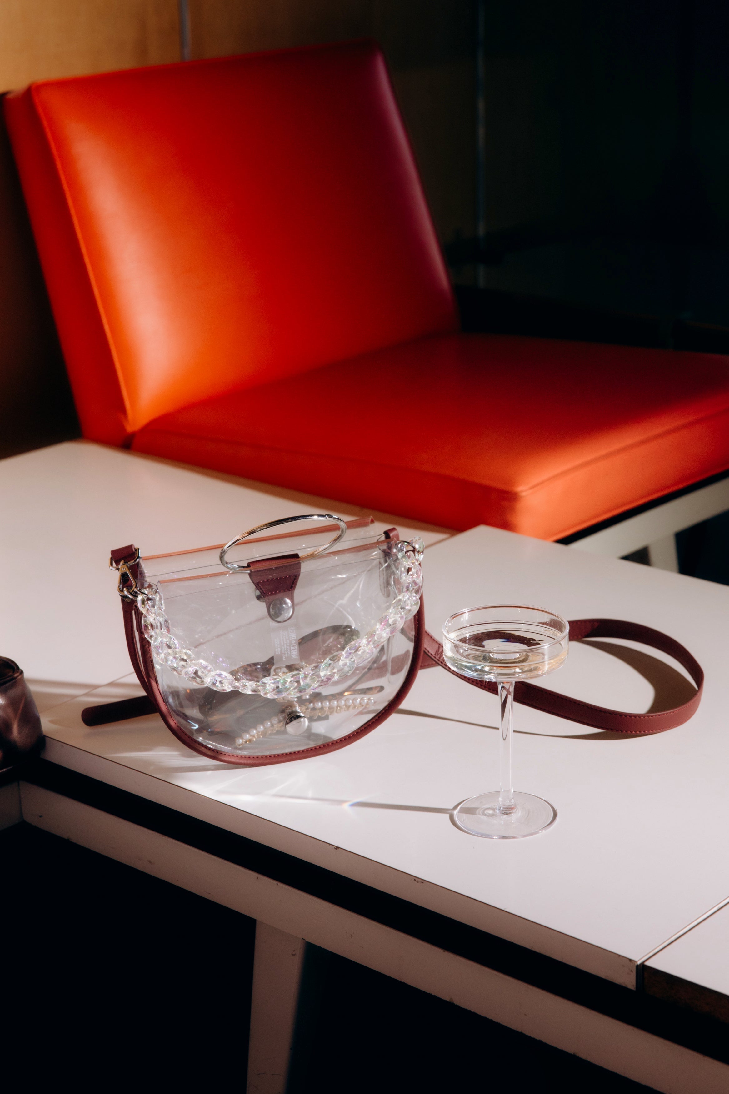 Clear Semi-circle Crossbody