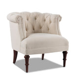 Comforts Upholstered Accent Chair with Recessed Arms and Barrel Design