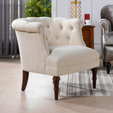 Comforts Upholstered Accent Chair with Recessed Arms and Barrel Design