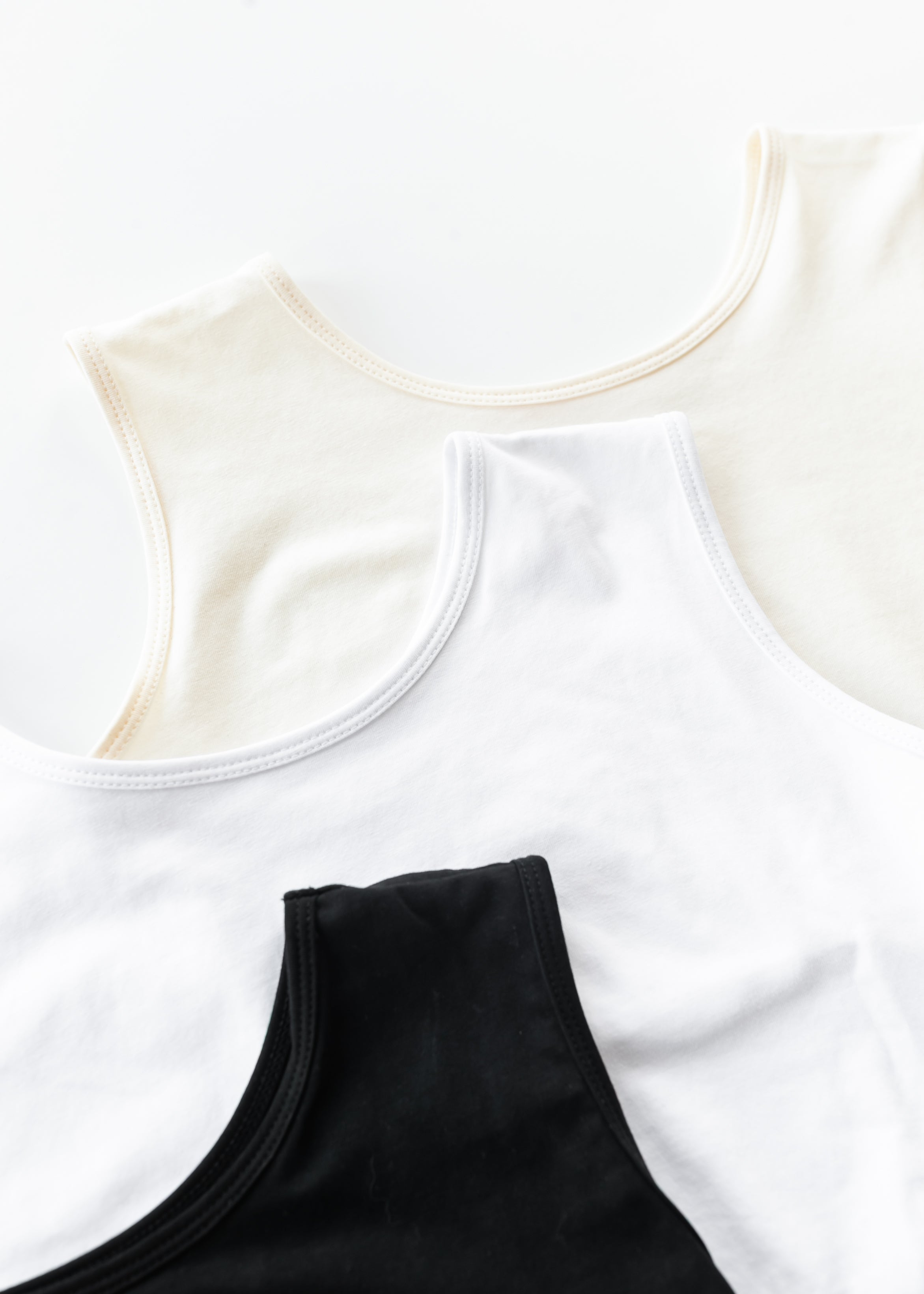 Cotton White Demi Layering Tank