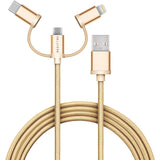 Cellvare Hybrid USB 3 in 1 Braided Cable High-Speed Fast Data Transfer Compatible w/ Google Samsung