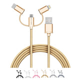 Cellvare Hybrid USB 3 in 1 Braided Cable High-Speed Fast Data Transfer Compatible w/ Google Samsung