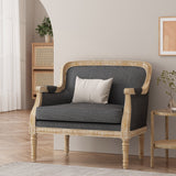 Becoming Upholstered Club Chair with Turned Leg and Carved Design
