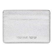 Michael Kors Jet Set Women Small Metallic Leather Card Case S Silver