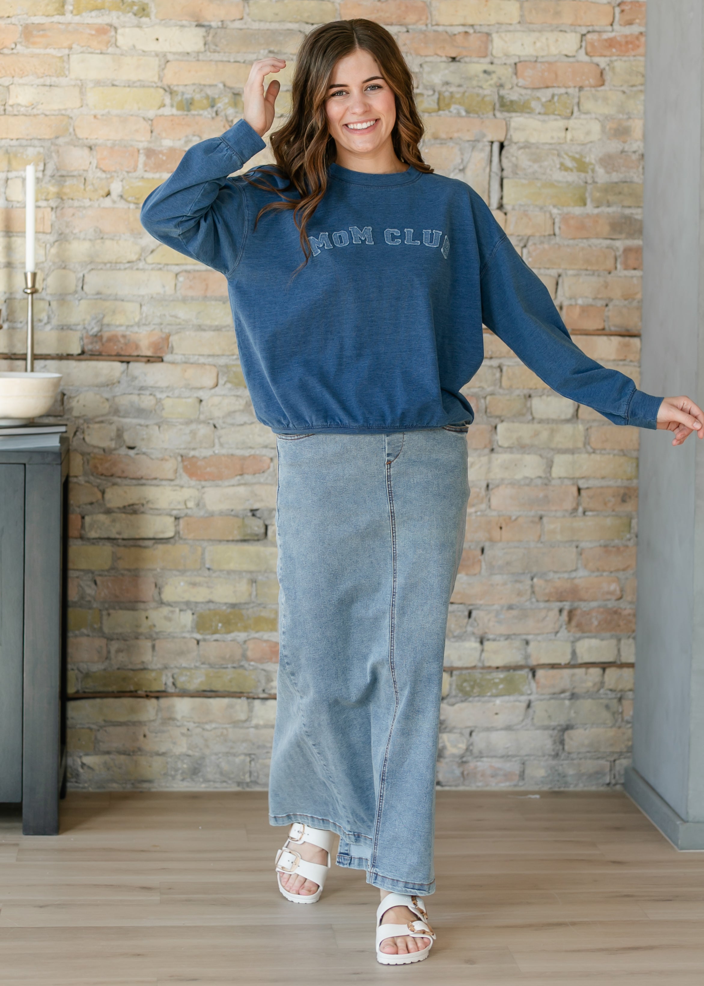 Donna Classic Wash Maxi Denim Skirt | Includes Plus Size