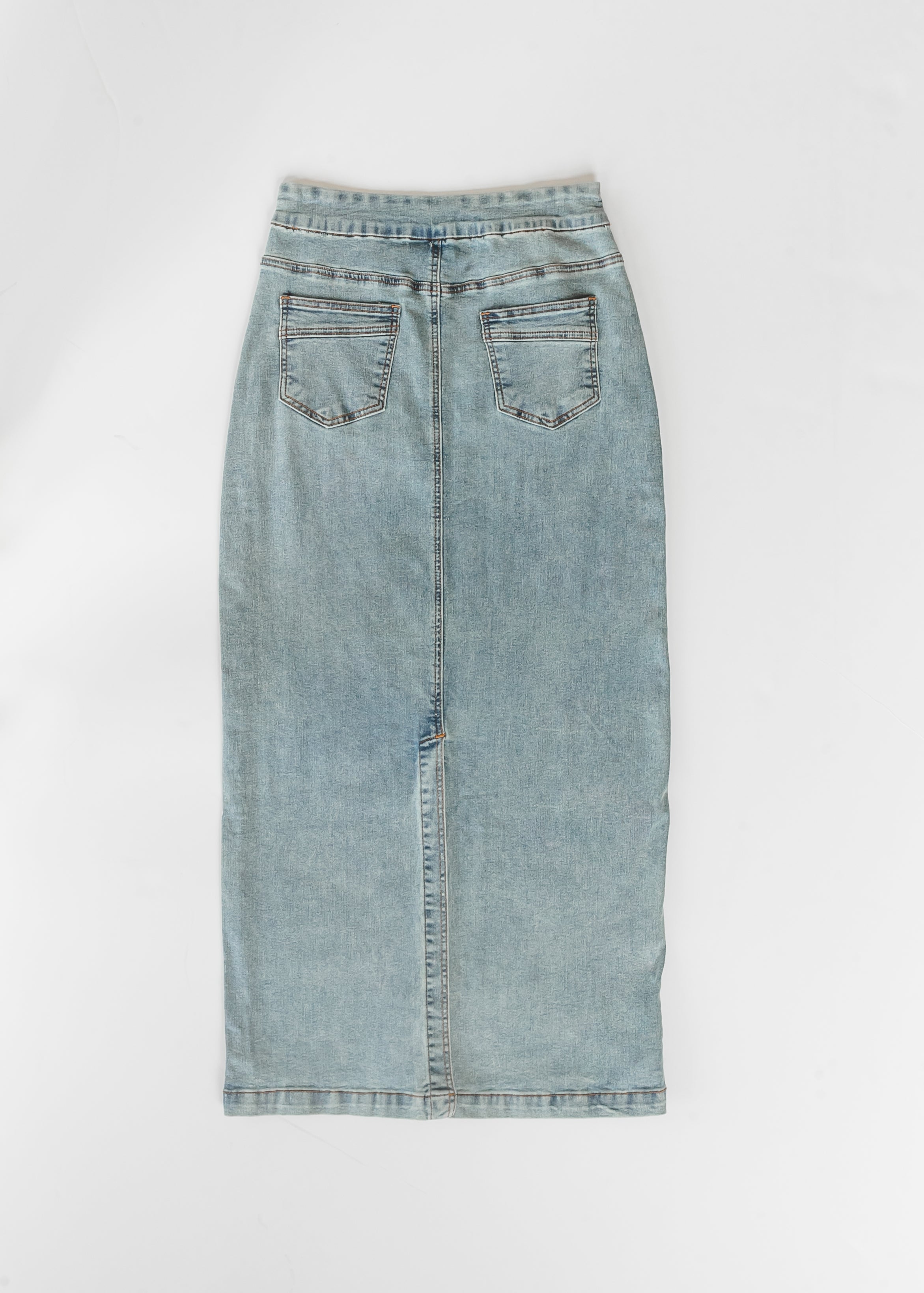 Donna Classic Wash Maxi Denim Skirt | Includes Plus Size