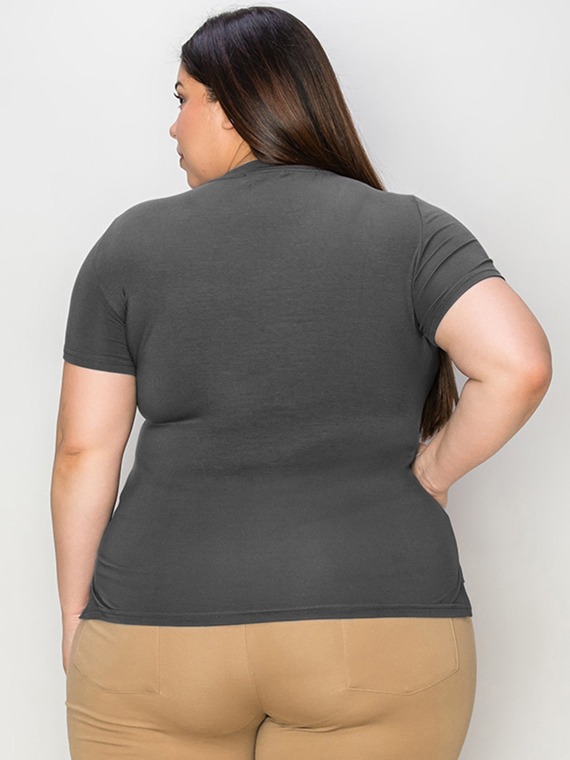 Basic Bae Full Size V-neck High-low T-shirt