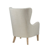 Upholstered Chair with Wing Back and Curved Arms