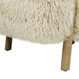 33" Upholstered Armchair with Solid Oak Frame and Ergonomic Design