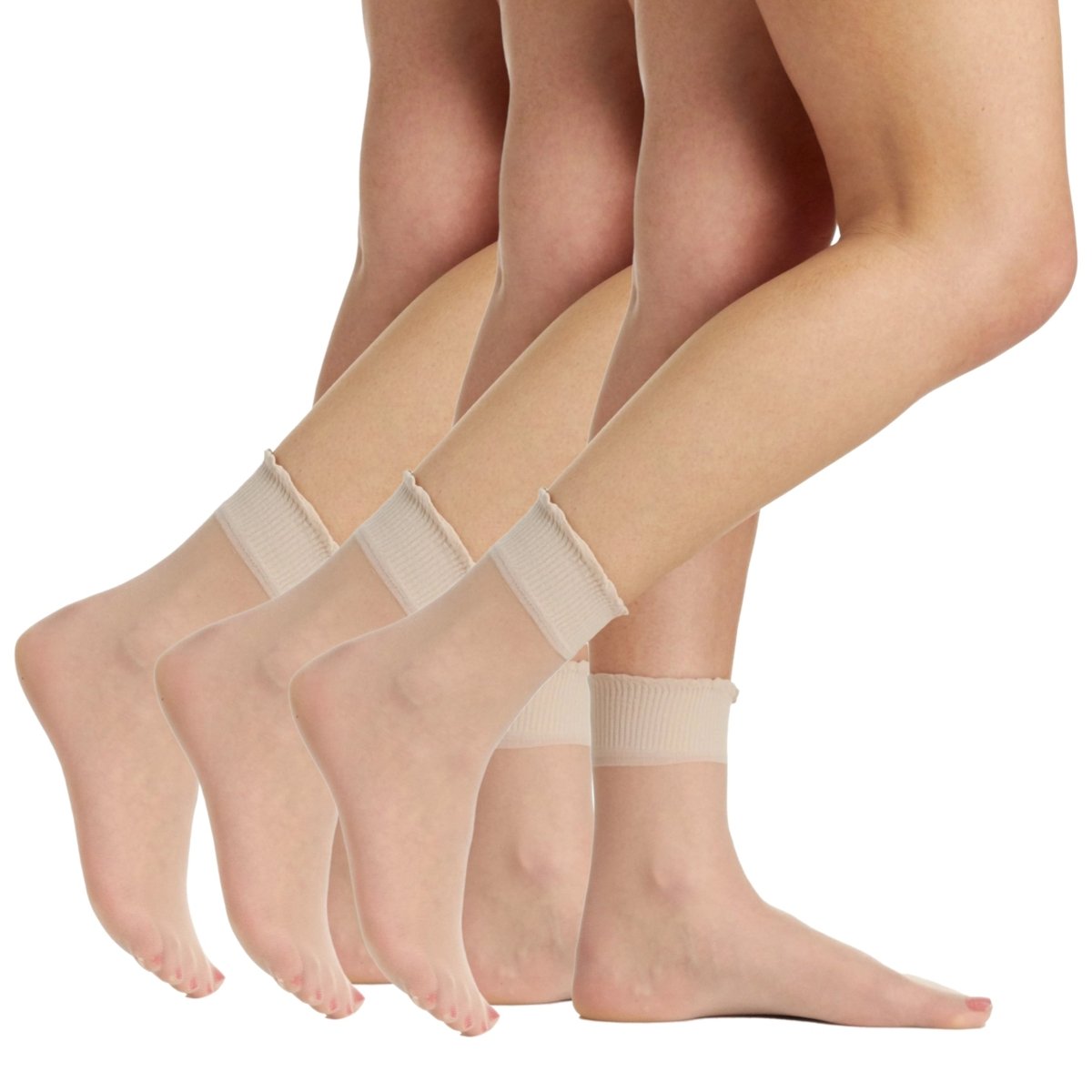 3 Pair Pack Sheer Anklet