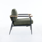 Upholstered Accent Chair with Metal Frame and Tapered Legs