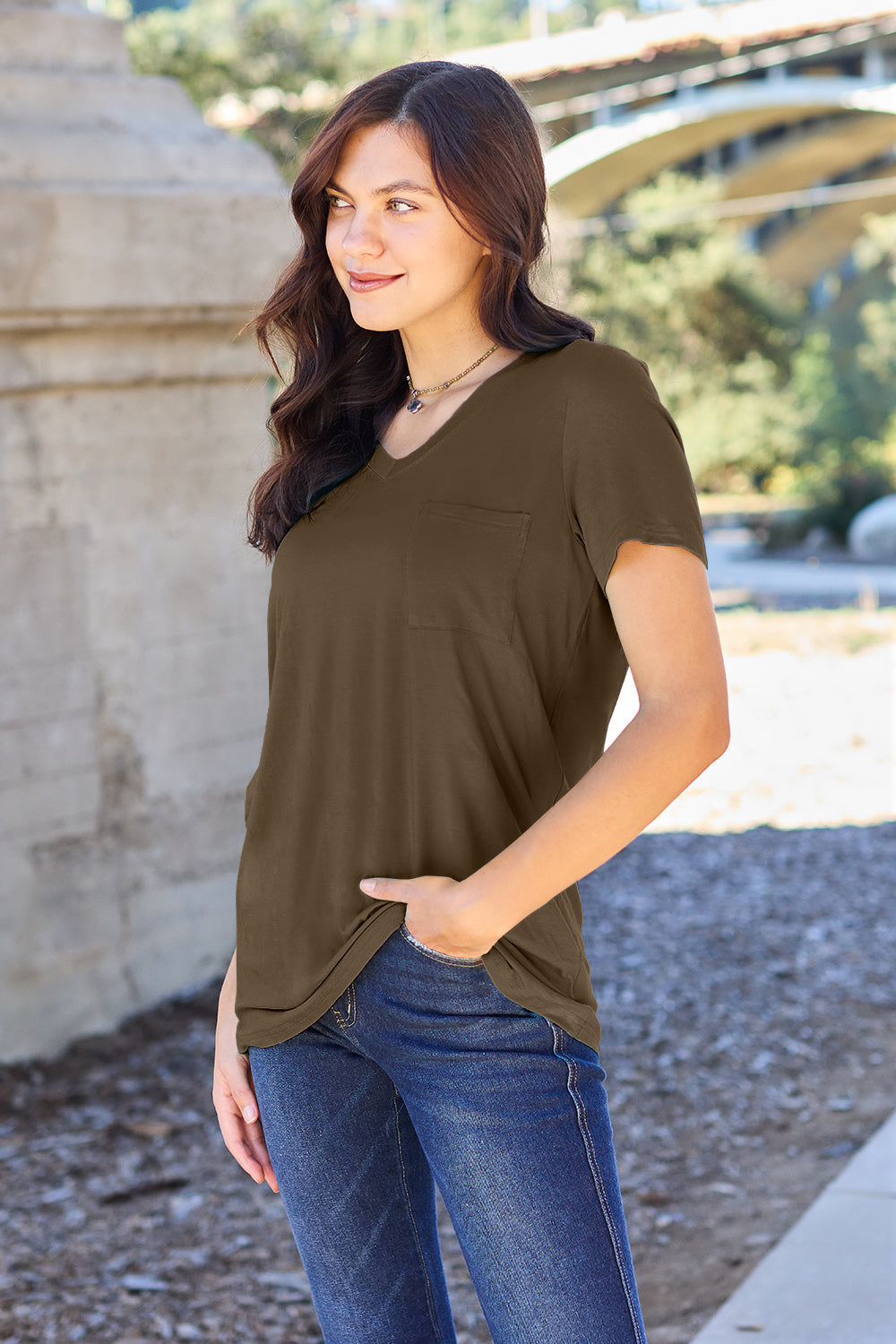 Basic Bae Full Size V-neck Short Sleeve T-shirt