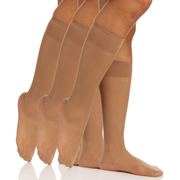 3 Pair Pack All Day Sheer Knee High With Reinforced Toe