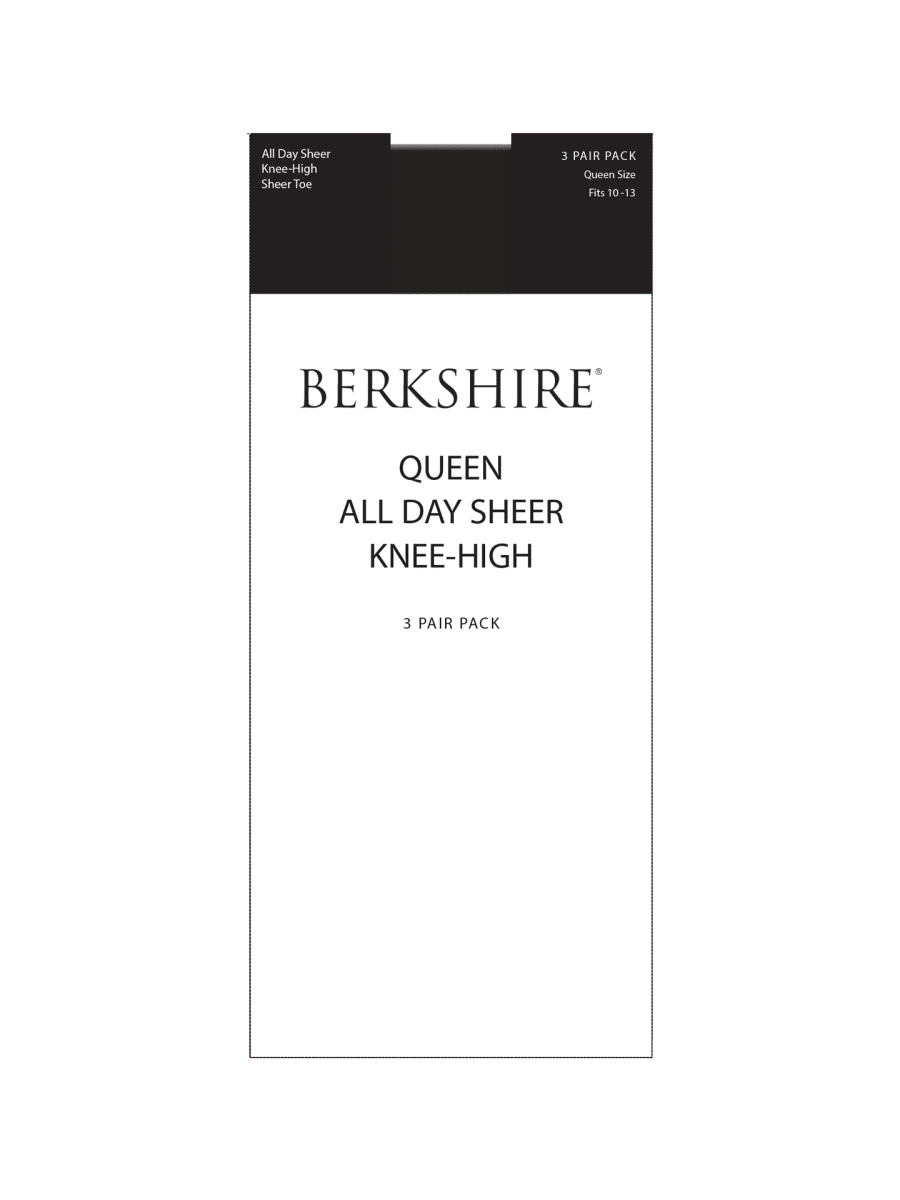 3 Pair Pack Queen All Day Sheer Knee High With Sandalfoot Toe