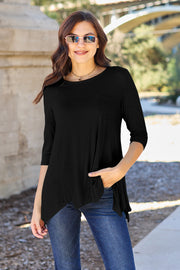 Basic Bae Full Size Round Neck Pocketed T-shirt
