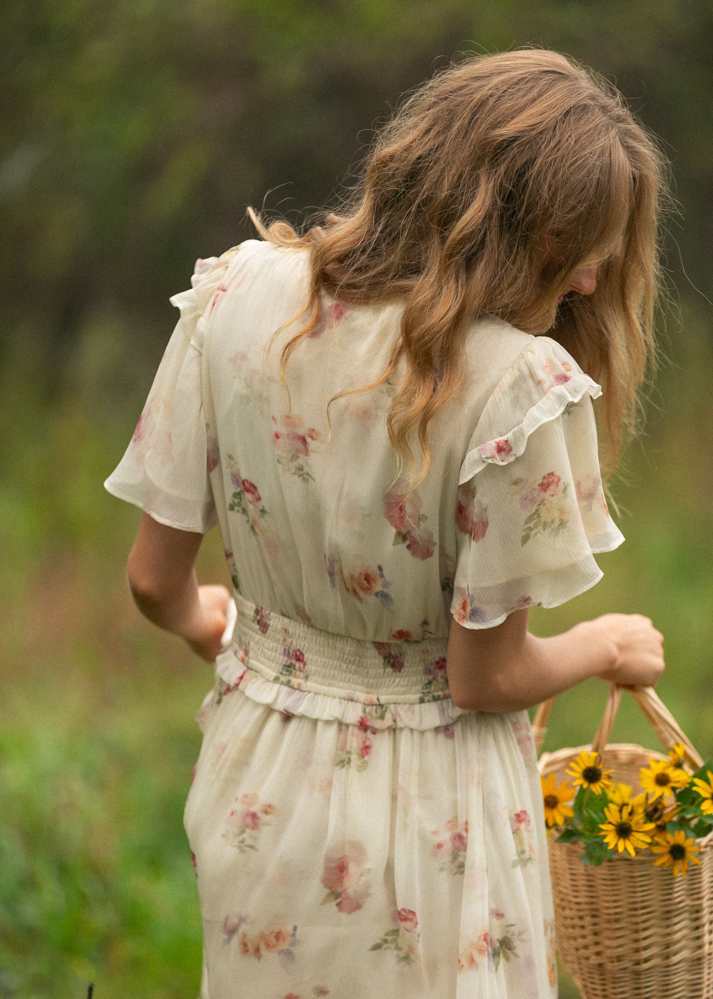 Eden Cream Floral Maxi Dress