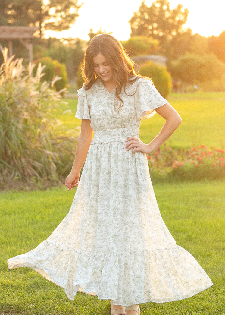 Eden Green Floral Maxi Dress