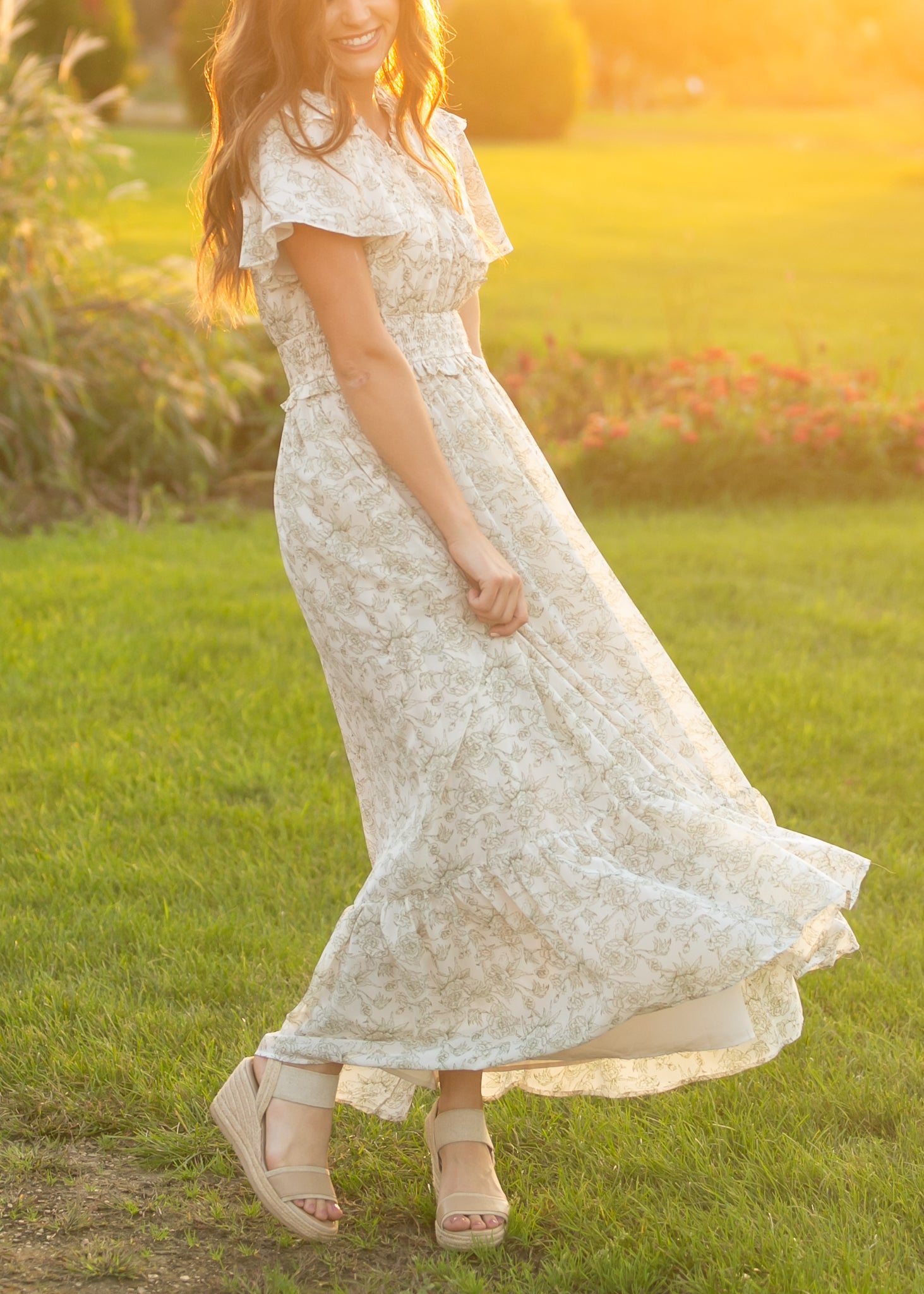 Eden Green Floral Maxi Dress
