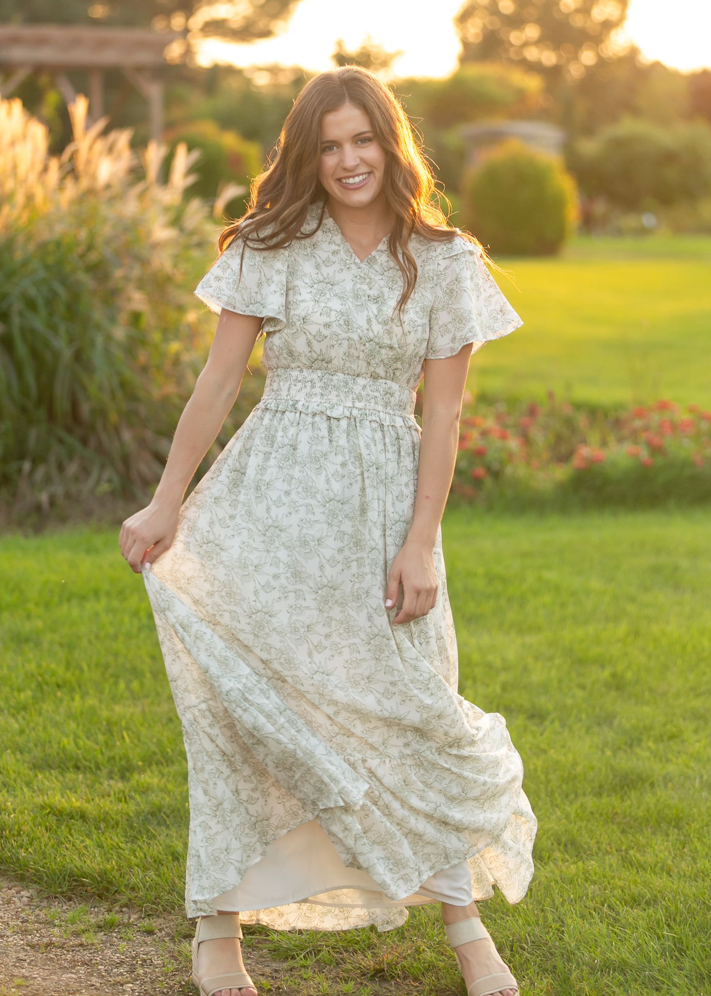 Eden Green Floral Maxi Dress