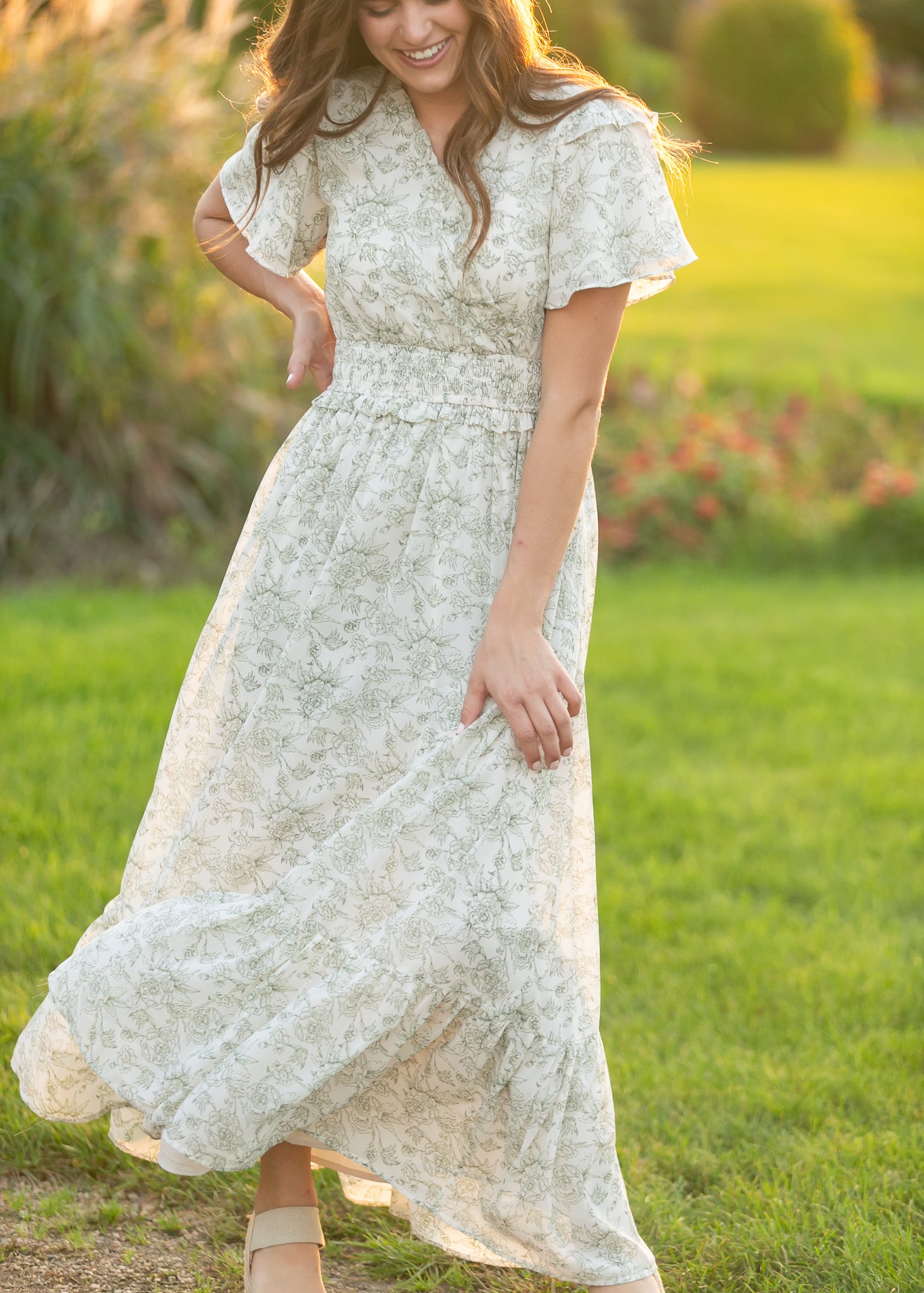 Eden Green Floral Maxi Dress