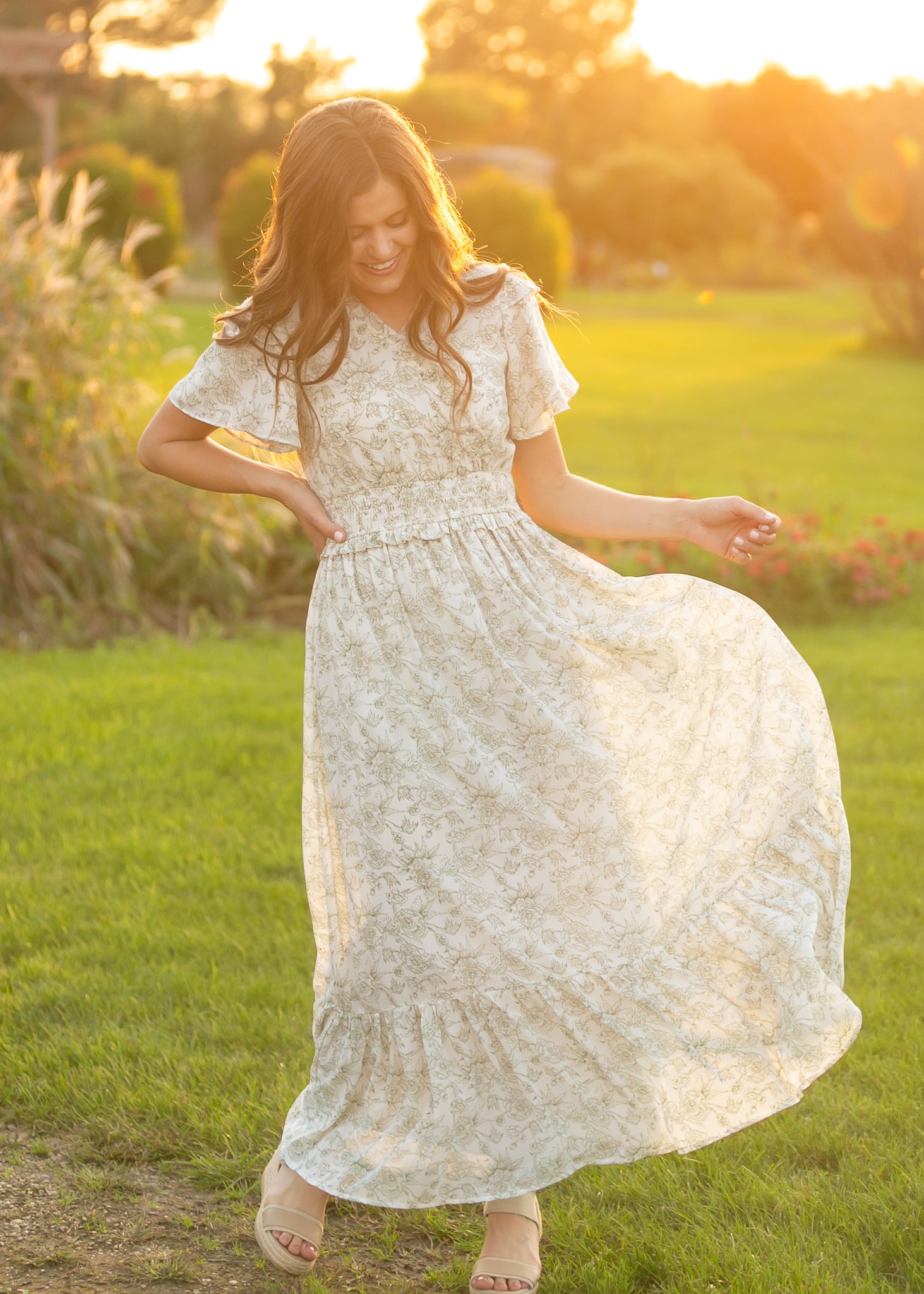 Eden Green Floral Maxi Dress
