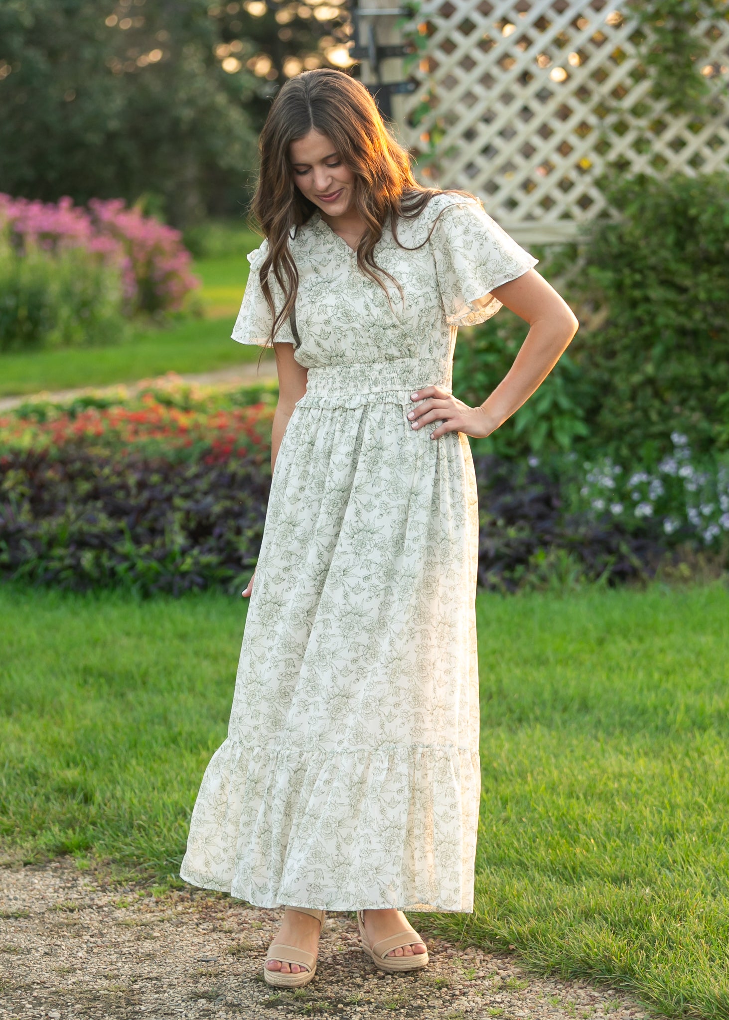 Eden Green Floral Maxi Dress