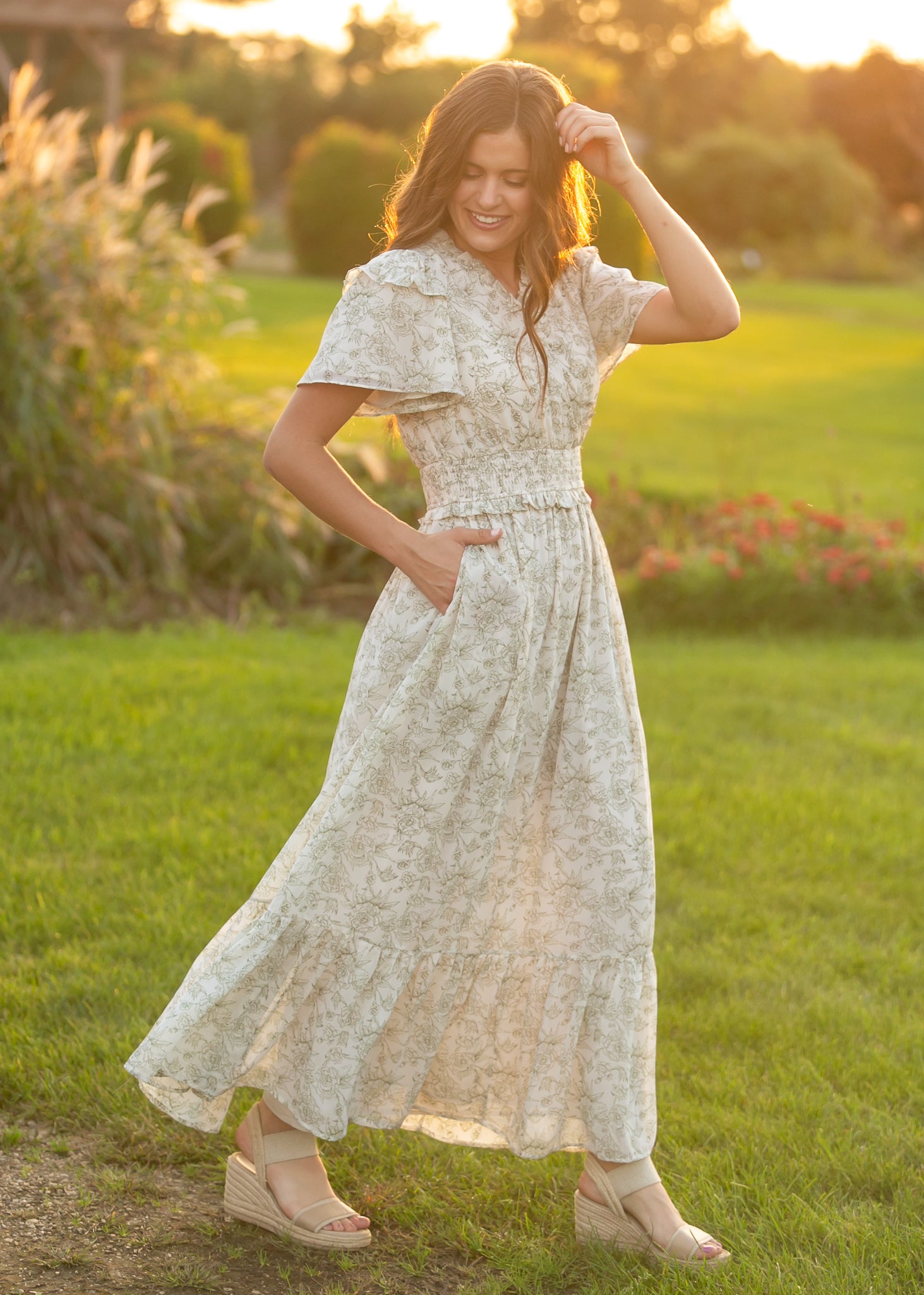 Eden Green Floral Maxi Dress