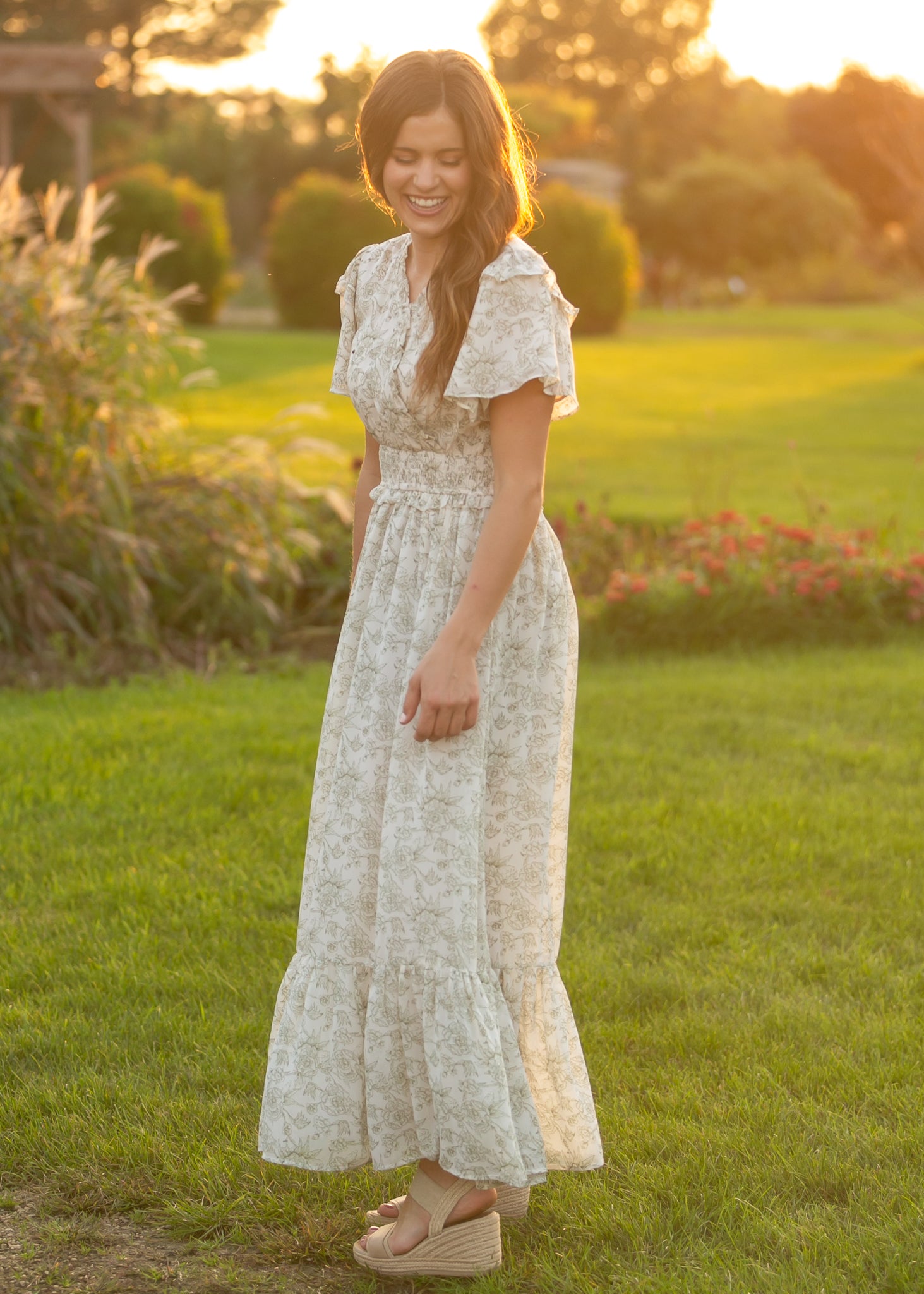 Eden Green Floral Maxi Dress