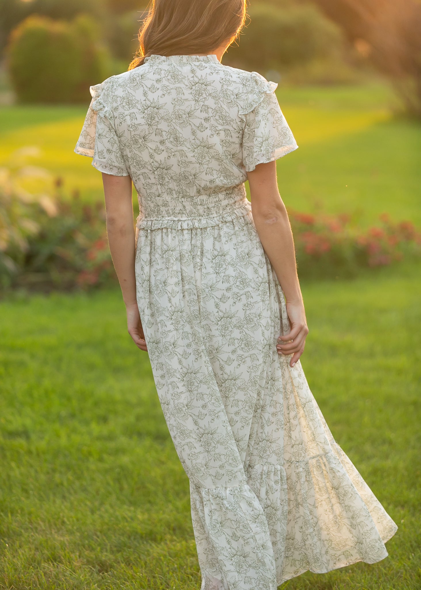 Eden Green Floral Maxi Dress