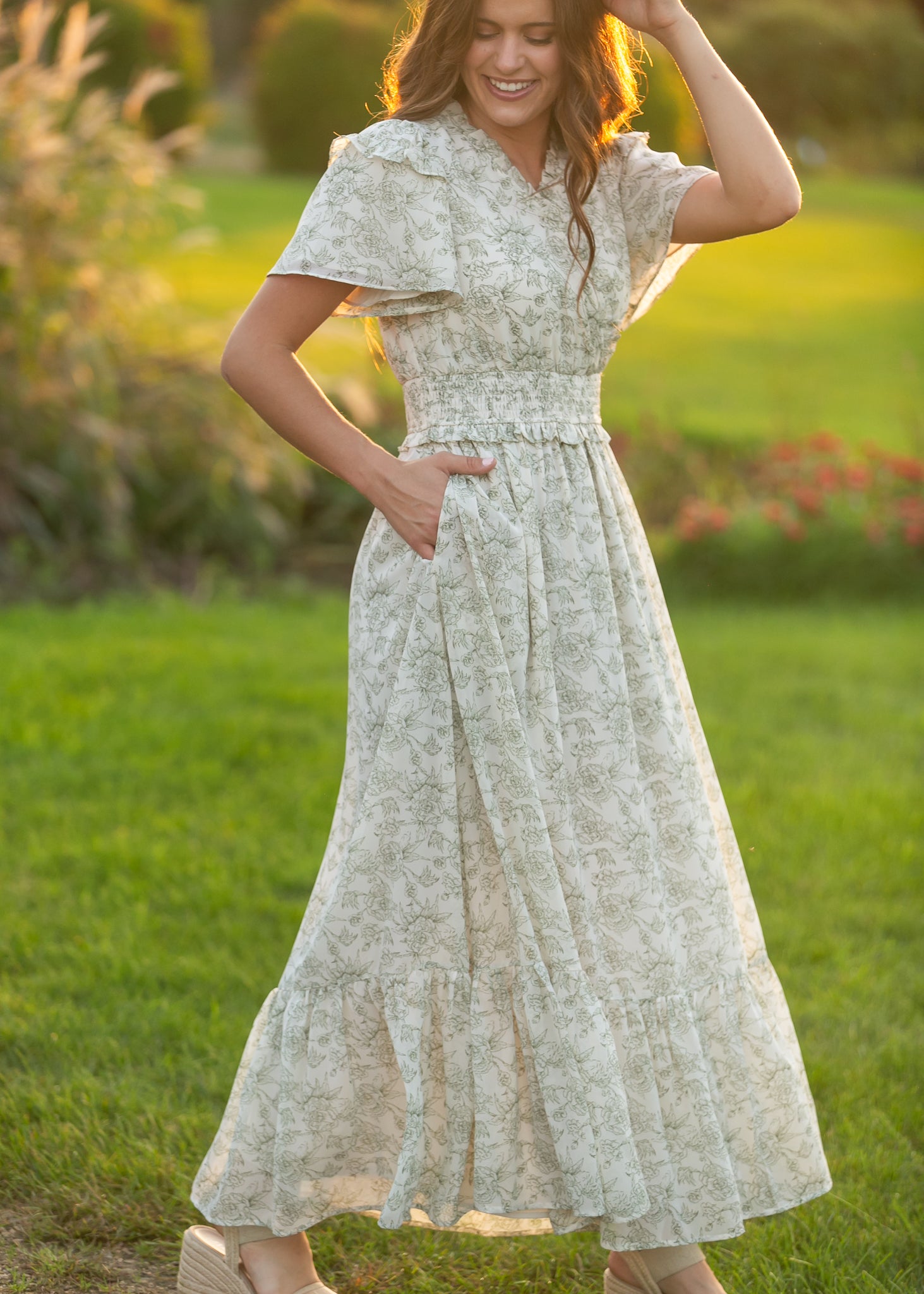 Eden Green Floral Maxi Dress