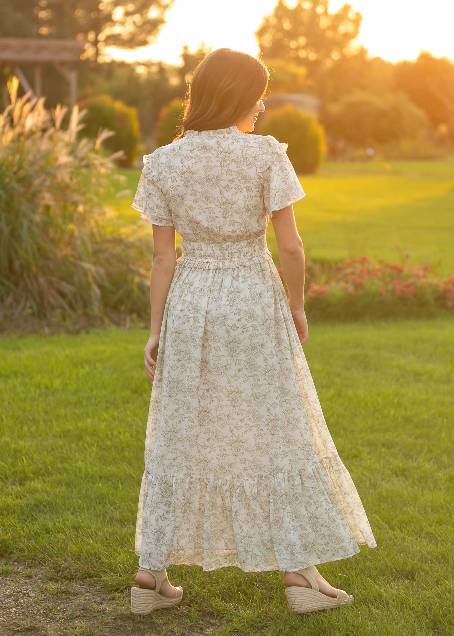 Eden Green Floral Maxi Dress