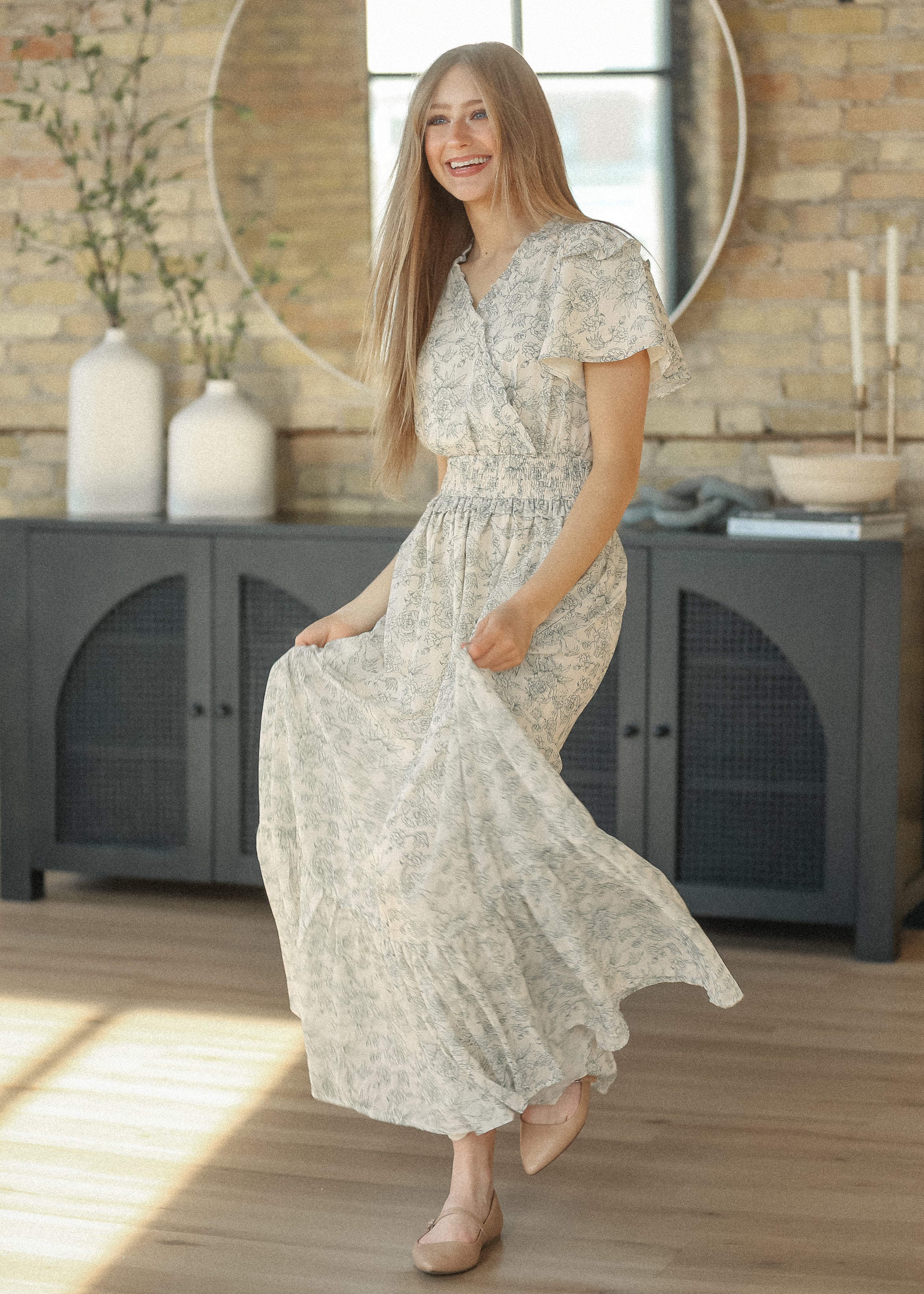 Eden Green Floral Maxi Dress