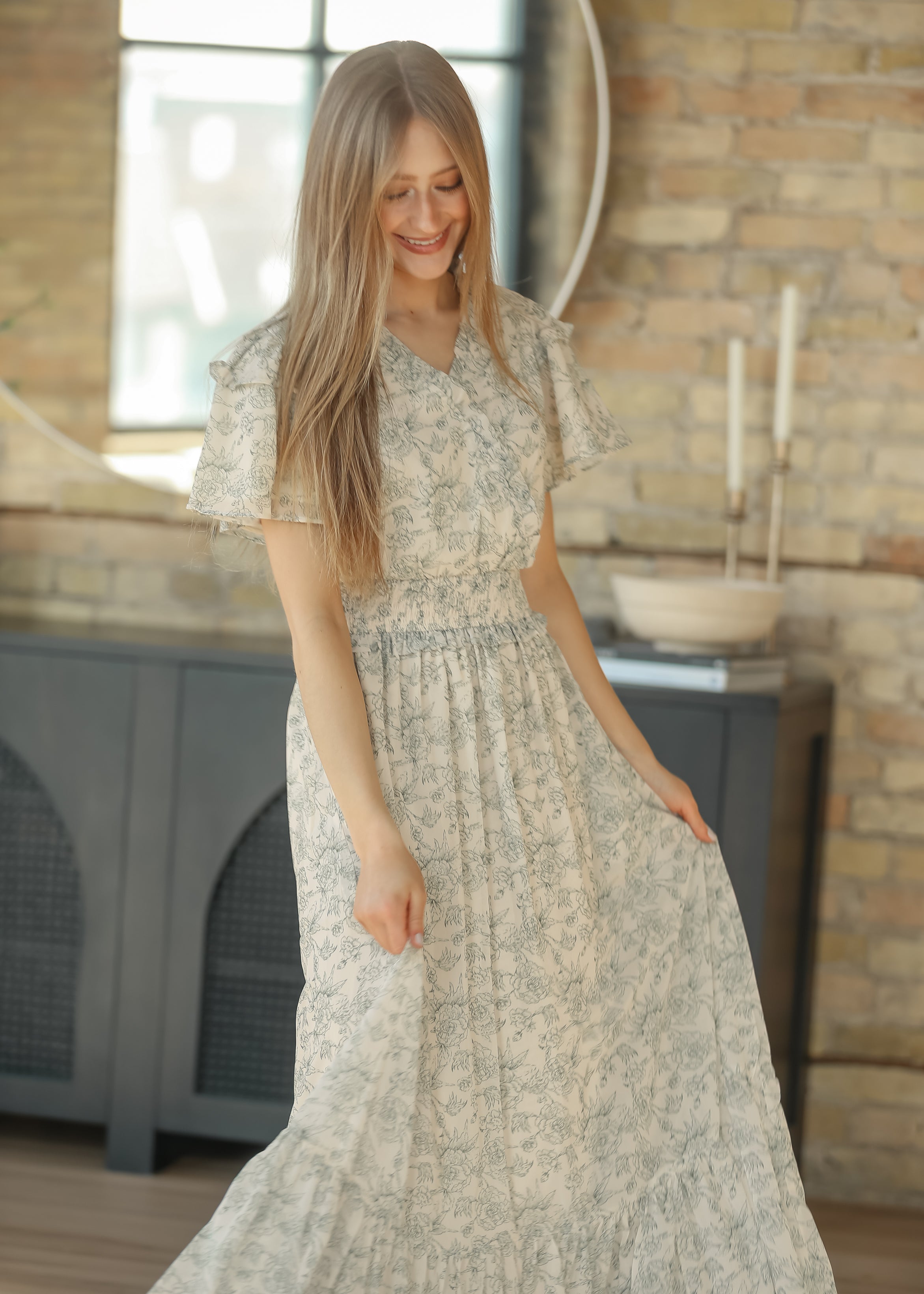 Eden Green Floral Maxi Dress