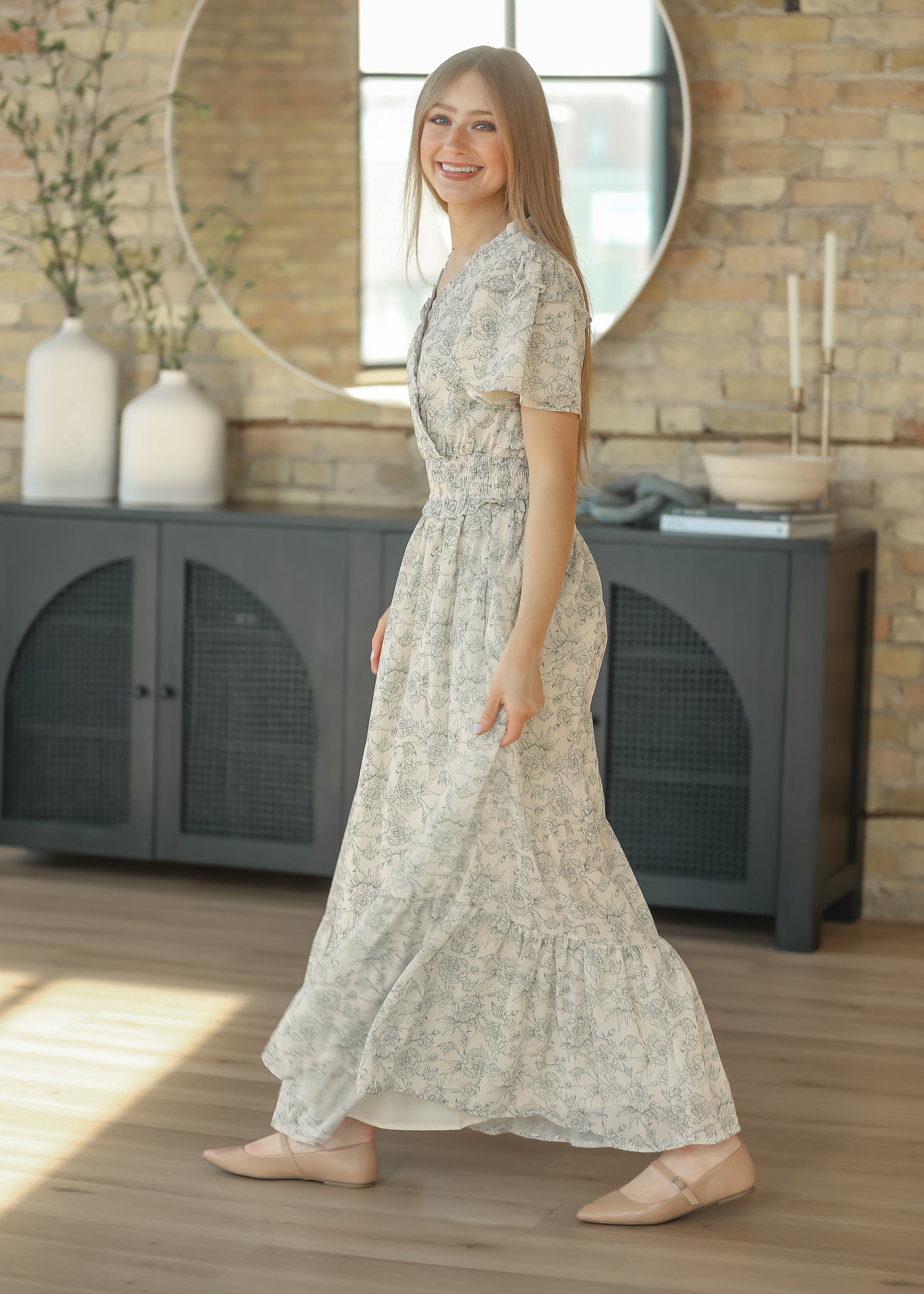 Eden Green Floral Maxi Dress