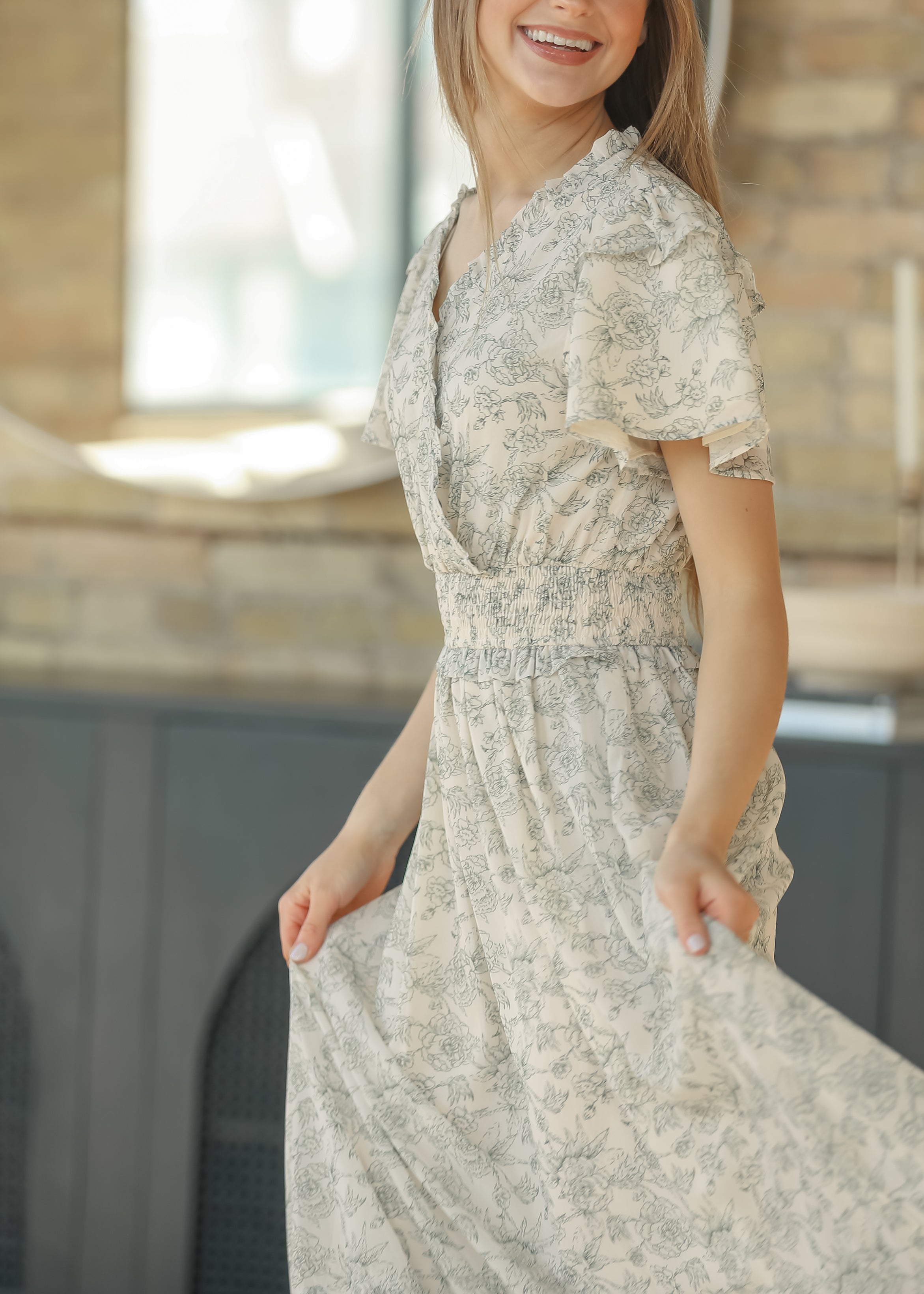 Eden Green Floral Maxi Dress