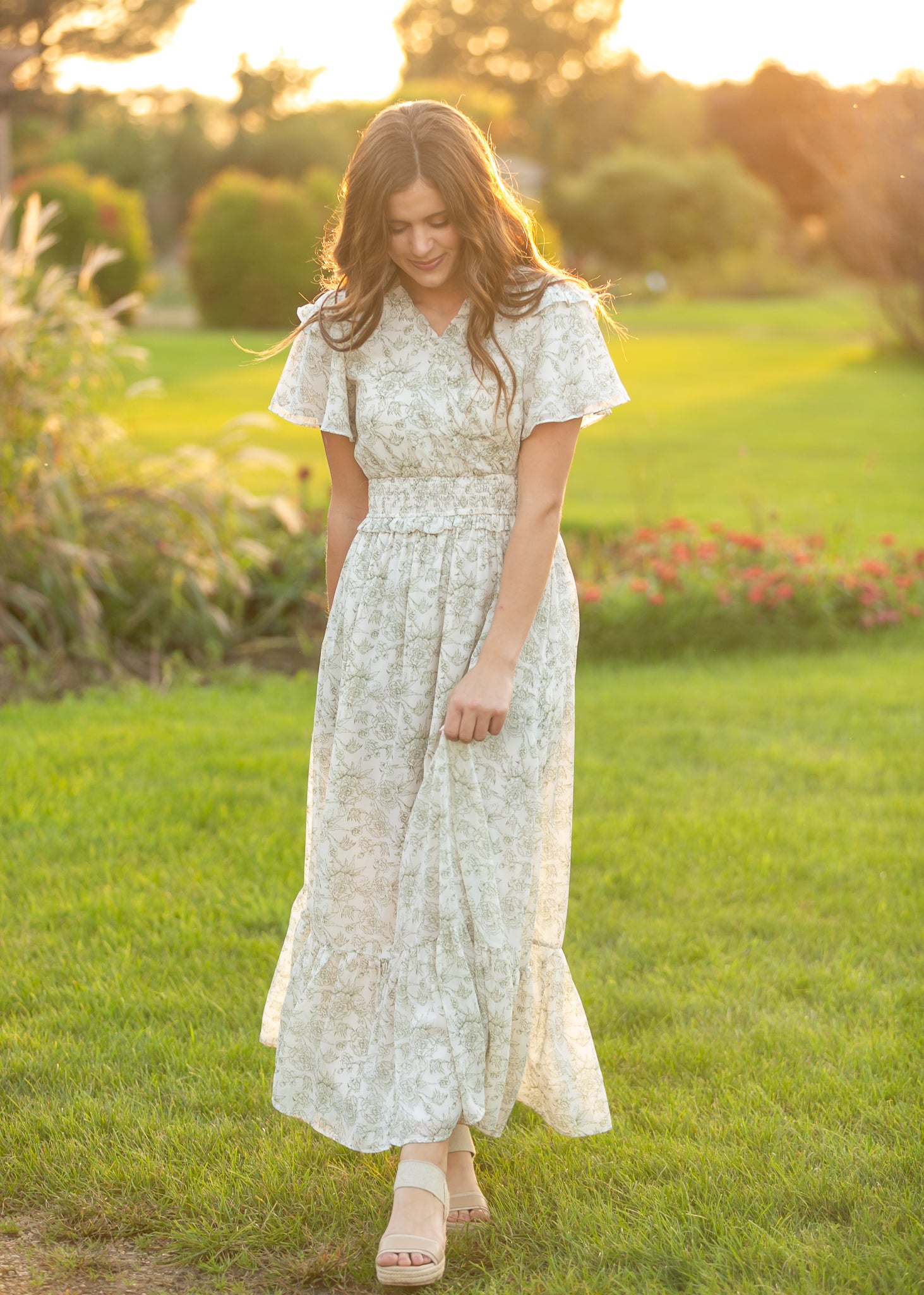 Eden Green Floral Maxi Dress