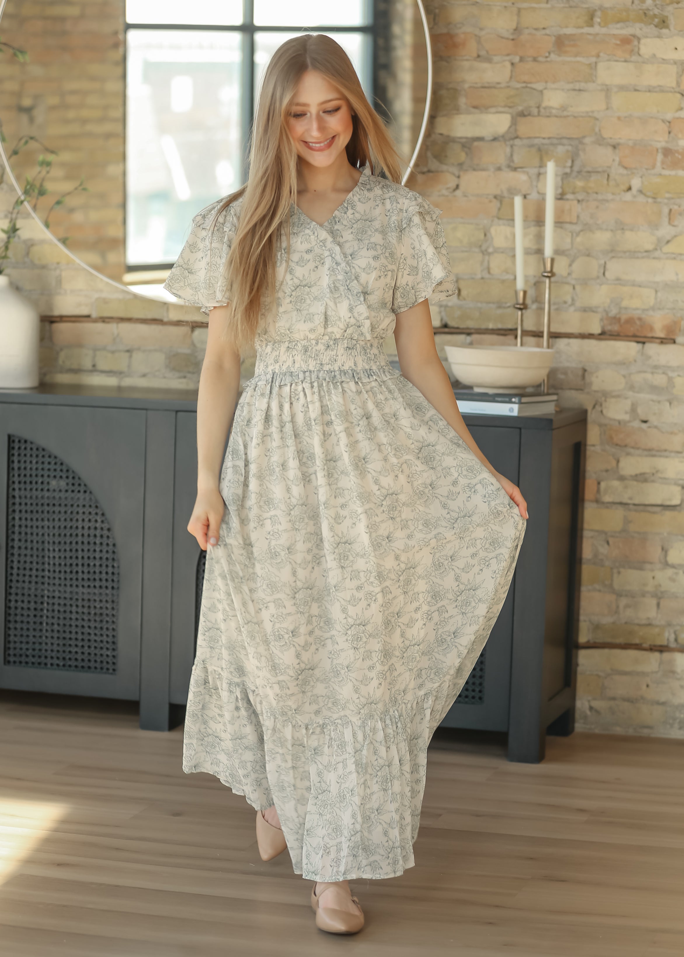 Eden Green Floral Maxi Dress