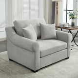Elicited Upholstered Arm Chair with Wide Armrests and Removable Cushion