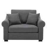 Elicited Upholstered Arm Chair with Wide Armrests and Removable Cushion
