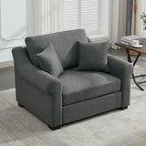 Elicited Upholstered Arm Chair with Wide Armrests and Removable Cushion