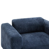 Elixired Upholstered Arm Chair with Tucked Armrests and Round Rubberwood Legs