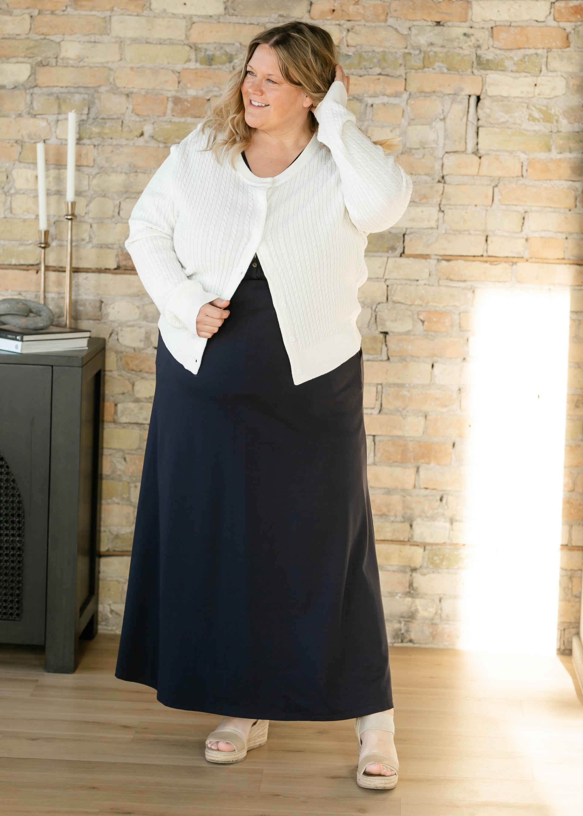 Ella Navy Cinched Waist Maxi Dress, Small