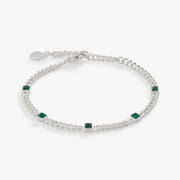 May Birthstone Emerald Curb Chain Bracelet