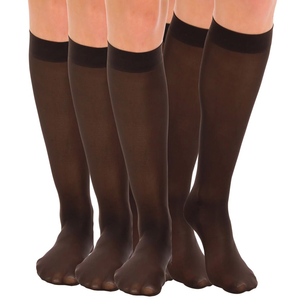 3 Pair Pack Opaque Trouser Knee High With Sandalfoot Toe