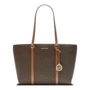 Michael Kors Temple Large Women Tote Bag Brown Shoulder Bag