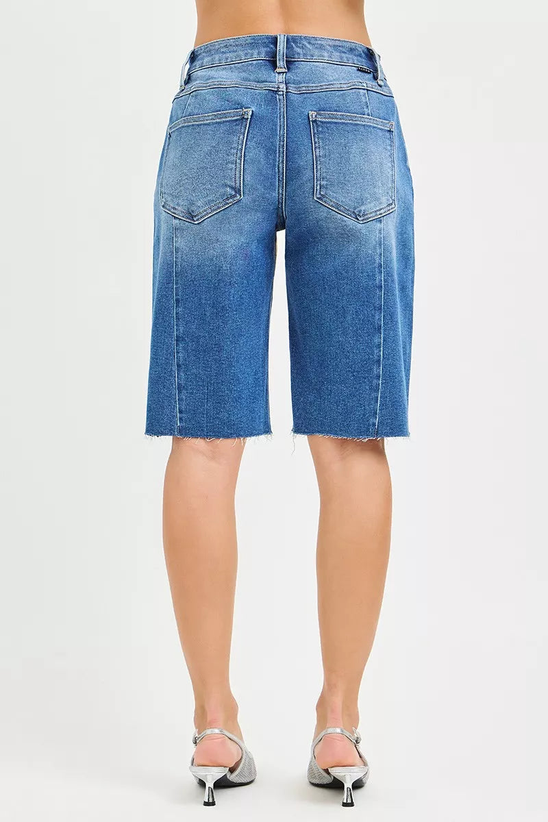 Risen Raw Hem Slouchy Seamed Jorts